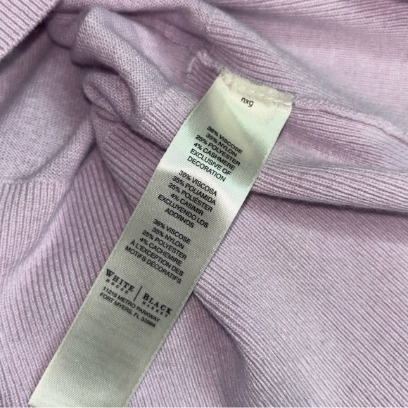 WHBM Lavender Cashmere Blend Cardigan Sweater Silver Buttons Size L - Picture 8 of 8